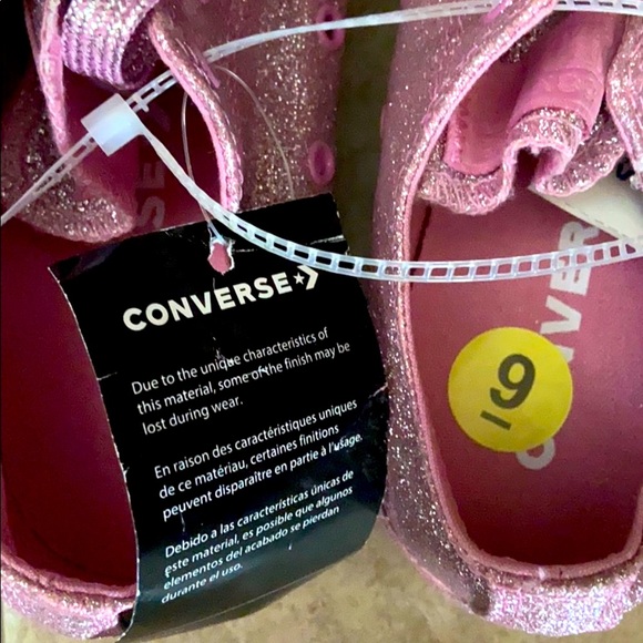 [ CONVERSE ] Glitter Pink Shoes / Size 9 - Picture 7 of 7